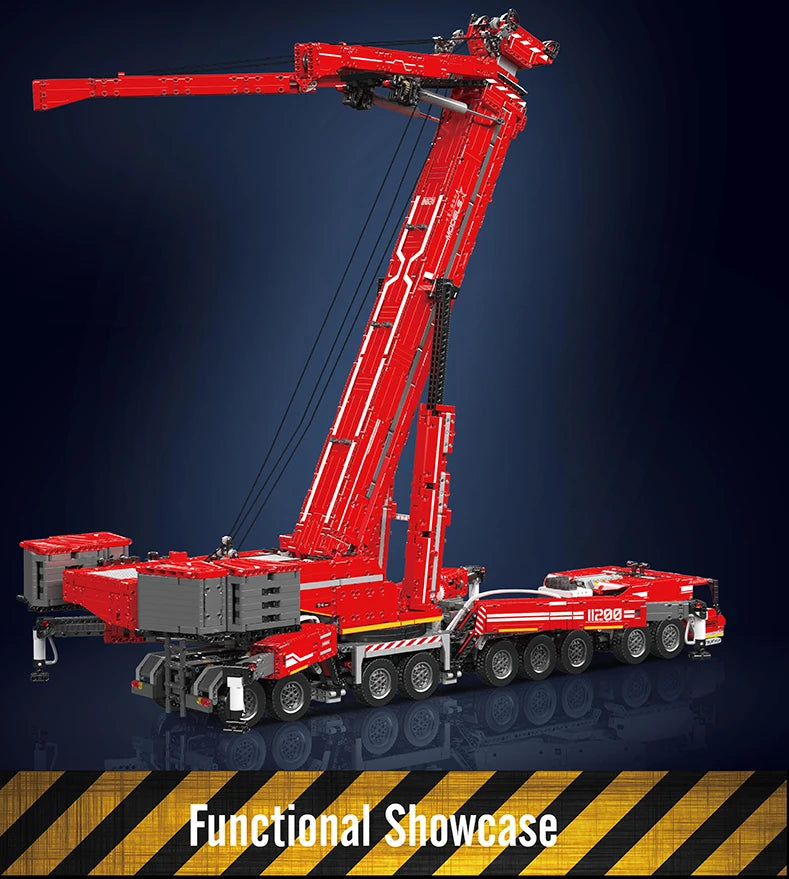 Mould King 17007 17008 Camión Técnico de Juguete, Grúa Liebherr LTM 11200 RC, Bloques de Construcción, Ladrillos