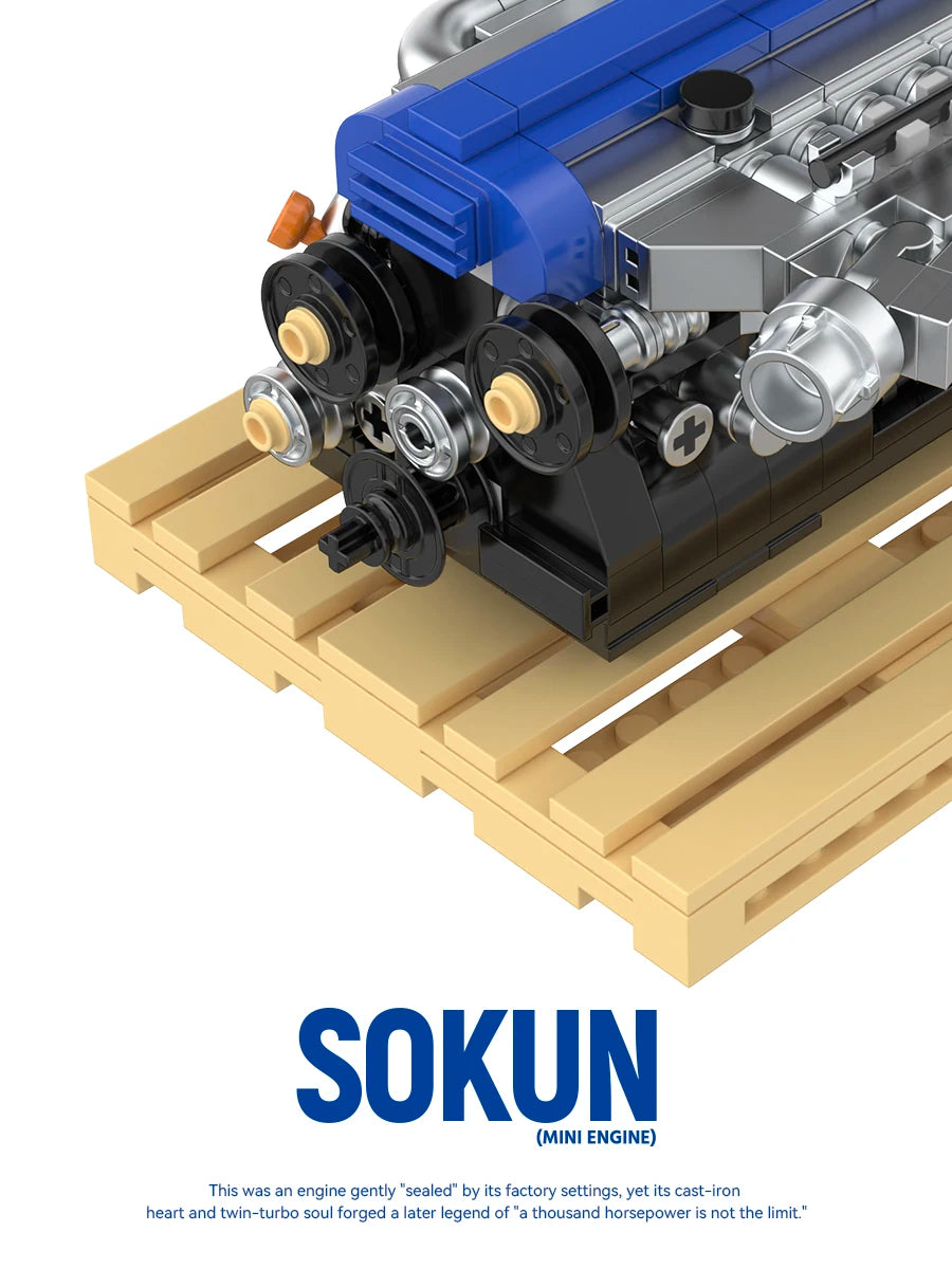 248 Piezas de Bloques de Construcción de Motor 2JZ-GTE Mini, PB8869A, Superauto Técnico SOKUN, Ladrillos Decorativos de Motor de Vehículo