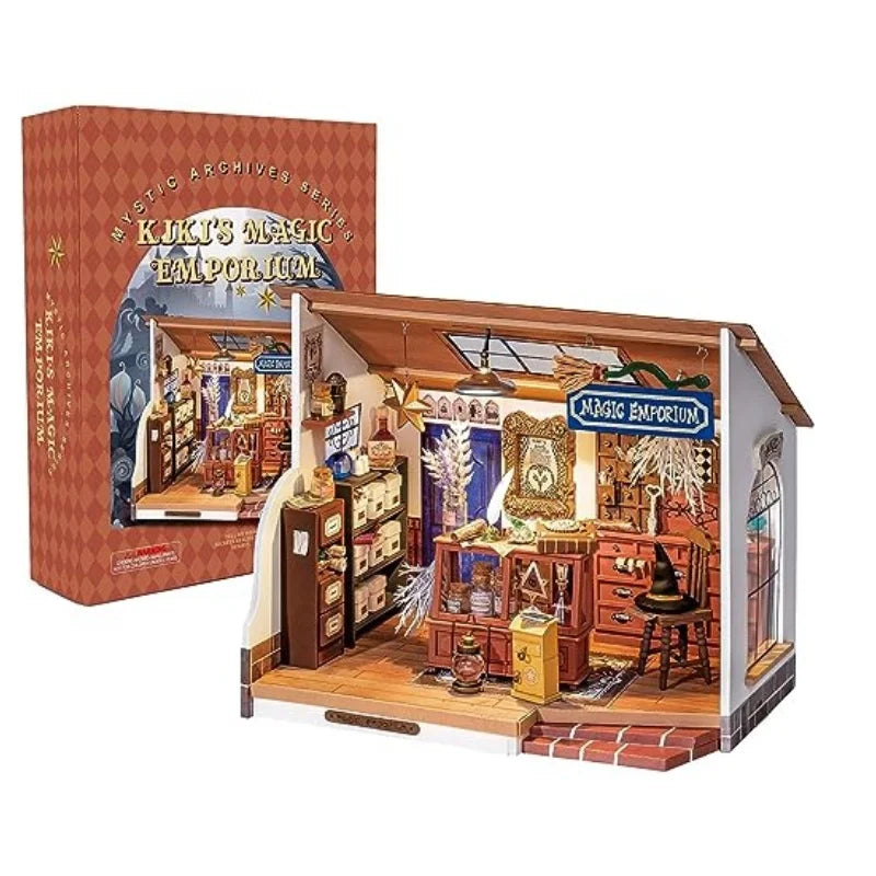Robotime Rolife DIY casa de muñecas Kiki's Magic Emporium adorno decorativo niños miniatura fantasía casa de muñecas mágica Kit de madera de juguete