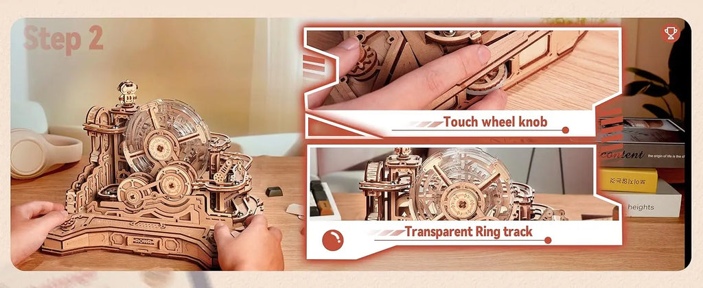 Robotime Rokr Pinball Modelo Gear Ball Challenge 3D Kits de modelos de rompecabezas de madera para construir DIY Juego de mesa Idea de regalo para hombres y mujeres -EGC