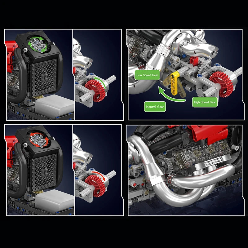 Mould King 10188 juguetes técnicos de motor de coche motorizado STR 13 Fórmula Uno bloques de construcción de motor juego de ladrillos