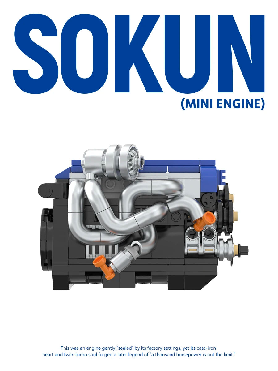 248 Piezas de Bloques de Construcción de Motor 2JZ-GTE Mini, PB8869A, Superauto Técnico SOKUN, Ladrillos Decorativos de Motor de Vehículo