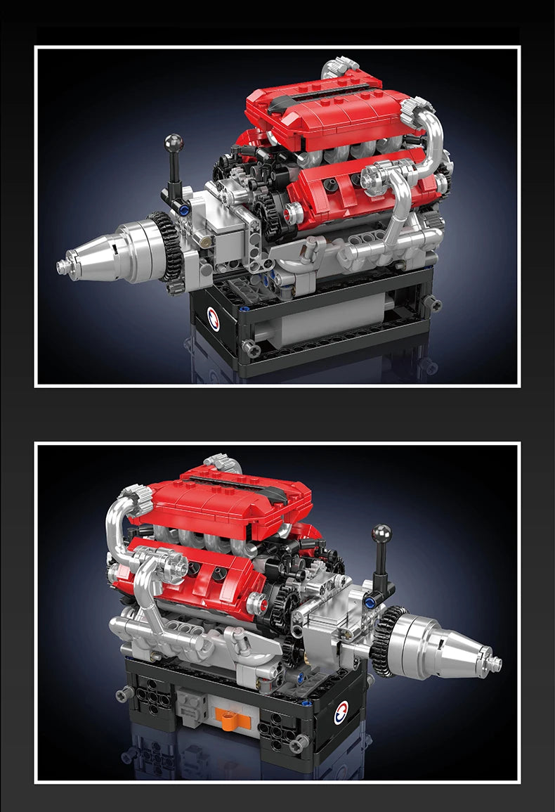 Mould King 10204 juguetes técnicos de motor de coche el nuevo coche deportivo Motorzied FE V8