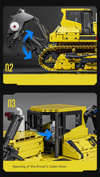 Mould King 17049 coche de juguete técnico la aplicación RC PR766 Bulldozer montaje de bloques de construcción camión ladrillo
