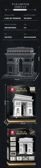3381 Uds. Modelo de arco de triunfo, bloques de construcción, punto de París