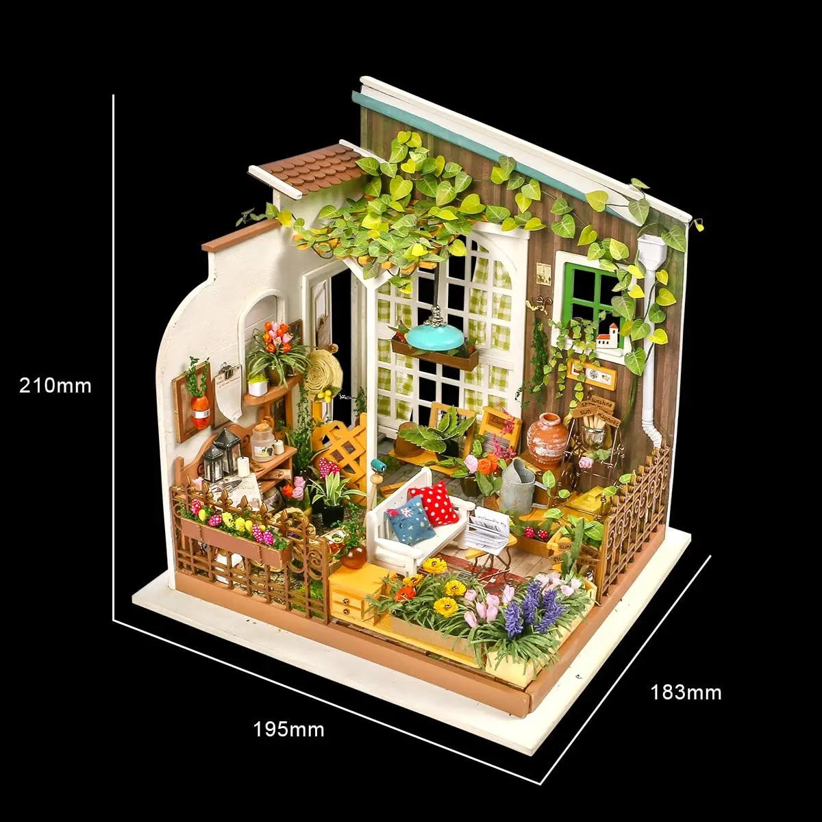 Robotime-jardín de Miller en miniatura para niños, casa de muñecas de madera con muebles, juguetes para niños, los mejores regalos para niñas