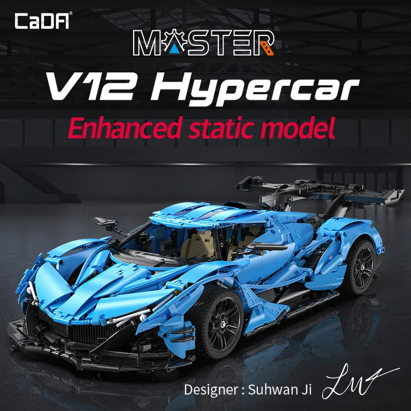 Cada 3865 Uds 1:8 ciudad azul coche de carreras V12 Hypercar modelo