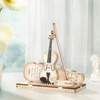 Robotime ROKR 3D Wooden Puzzle Violin Capriccio Model  DIY Gifts for Boys&Girls Easy Assembly Kits MusicalBuilding Blocks TG604K
