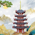 Piececool-rompecabezas 3D de Metal juego de Pagoda de cinco pisos, juguete de construcción