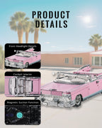 Piececool Kits de modelos de metal 3d Imán de nevera Cabriolet rosa clásico