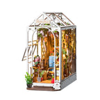Kit de Modelo de Casa de Muñecas DIY Rolife Gardenhouse Book Nook con Luz LED, Rompecabezas de Madera para Decoración de Estanterías - TGB06