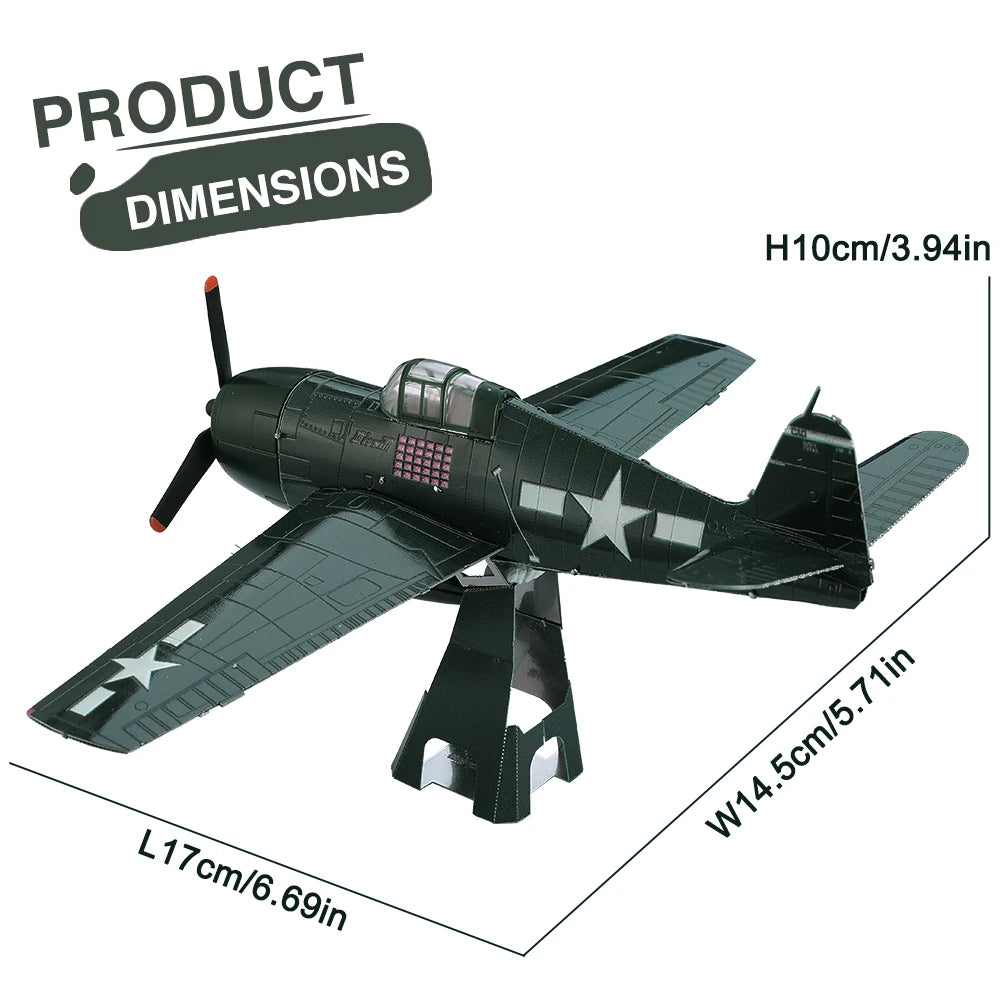 Piececool-rompecabezas de Metal 3D  rompecabezas de GRUMMAN F6F HELLCAT, Kits de modelos juguete DIY, rompecabezas