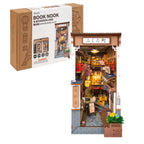 Robotime Sakura Wine Alley DIY Booknook con luces DIY casa de muñecas en miniatura Kit 3D rompecabezas de madera sujetalibros estantería decoración regalo
