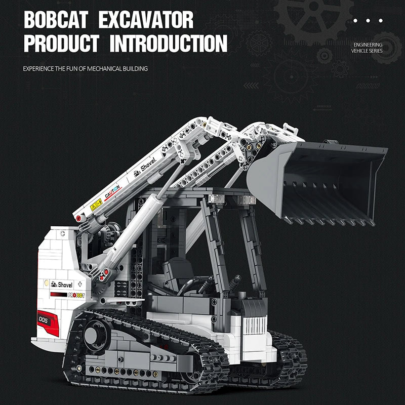 1366 Uds RC Bobcat Skid Steer Loader bloques de construcción coches técnicos