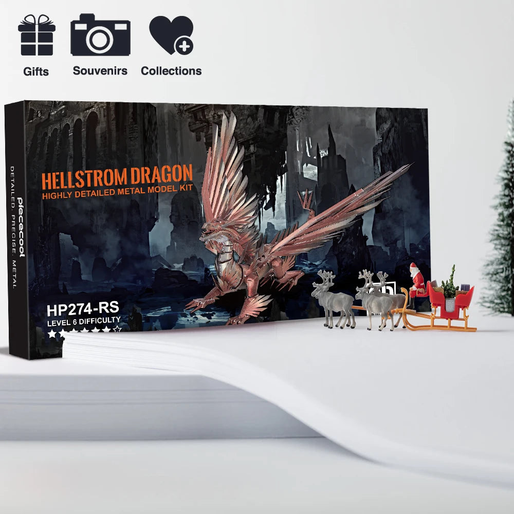 Piececool-rompecabezas de Metal 3D  rompecabezas de dragón Hellstrom