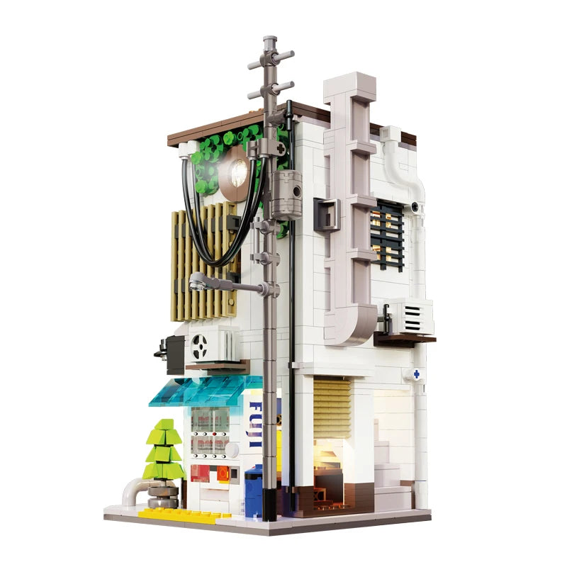 CAJA Cada City LED japonés casa de bollos al vapor arquitectura bloques de construcción amigos tienda figuras ladrillos