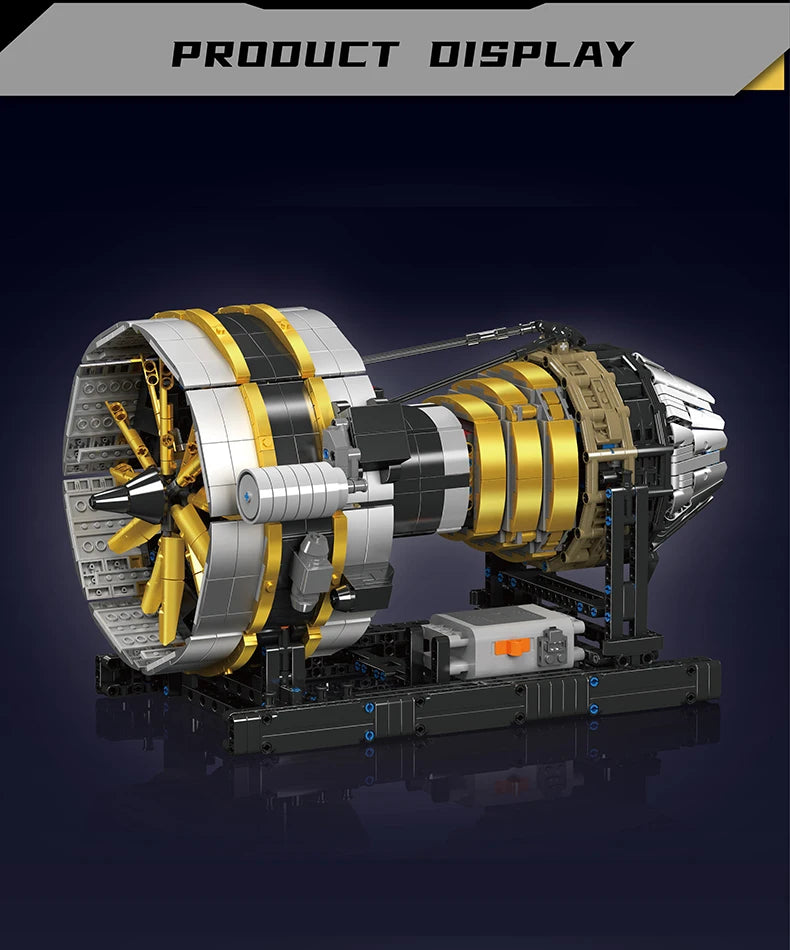 Mould King 10141-bloques de construcción de automóviles técnicos, conjunto de modelo de Motor de avión motorizado