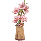 Robotime DIY flor de madera polilla púrpura flor de orquídeas tulipán rosa manzanilla artesanías flor de madera regalo para mamá esposa amigos