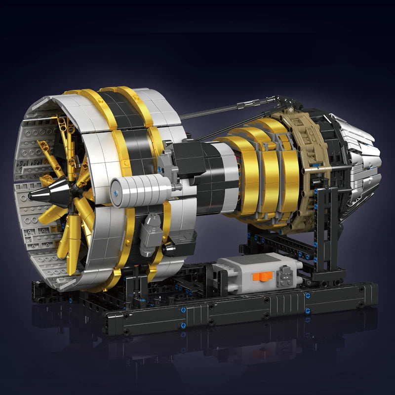 Mould King 10141-bloques de construcción de automóviles técnicos, conjunto de modelo de Motor de avión motorizado