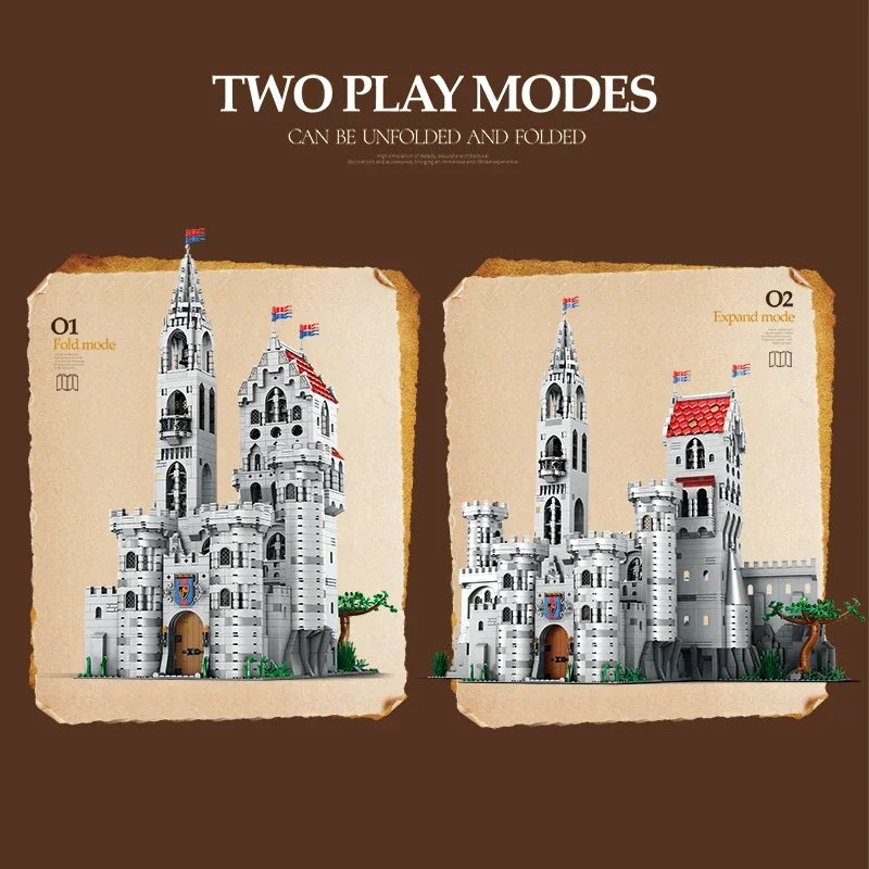 3999 Piezas de Bloques de Construcción de Castillo Medieval Europeo, Modelo de Castillo de Caballeros