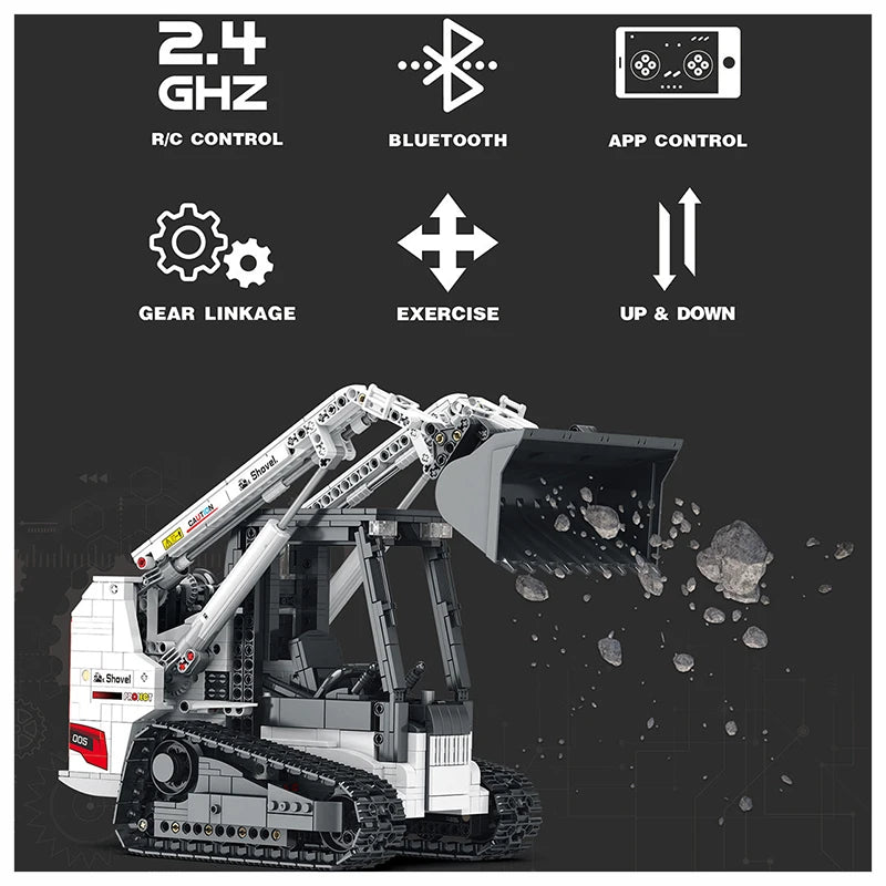 1366 Uds RC Bobcat Skid Steer Loader bloques de construcción coches técnicos