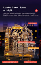 Robotime-rompecabezas de madera 3D, Kit de construcción de mármol, modelo de ciudad de Londres con luces, rompecabezas mecánico DIY para adultos y adolescentes