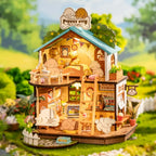 Robotime Rolife Kit de casa de muñecas en miniatura DIY, Villa acogedora para cachorros Rolife, regalo increíble para niños, casa en miniatura DIY para adultos