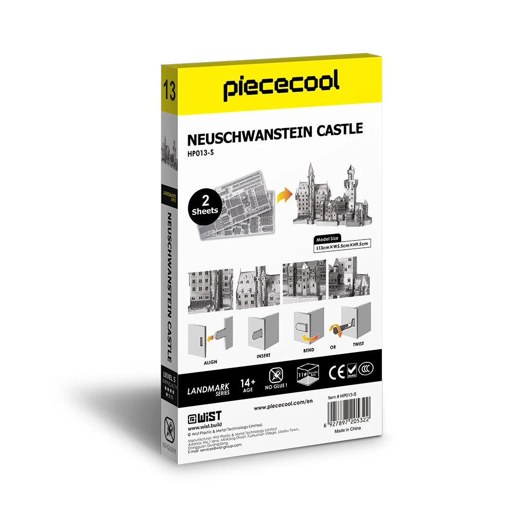 Piececool-rompecabezas de Metal 3D para adultos y adolescentes, modelo de Castillo