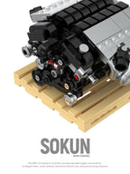 375 Piezas de Bloques de Construcción de Motor DB9V12 PB8869C, Superauto Técnico SOKUN