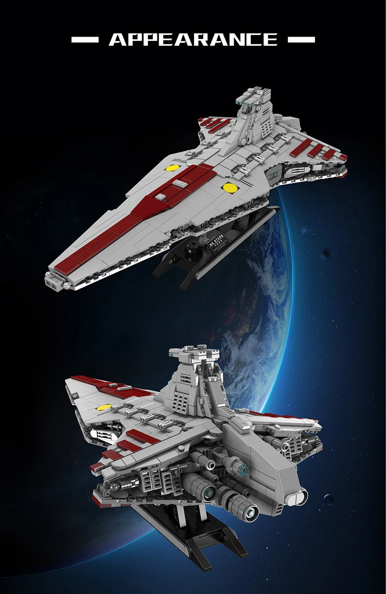 Mould King 21074 Star Plan bloque de construcción la República MOC ataque crucero modelo montaje Star Fighter