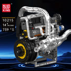 Mould King 10215  motor de coche, conjunto de bloques de construcción de motor de supercoche motorizado