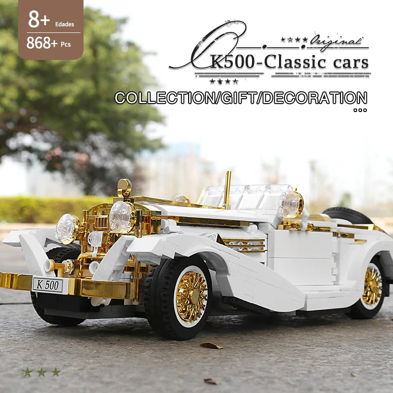 Mould King 10003, bloques de construcción de automóviles técnicos, conjunto de modelos de coches Vintage K500, juguetes de coche antiguo