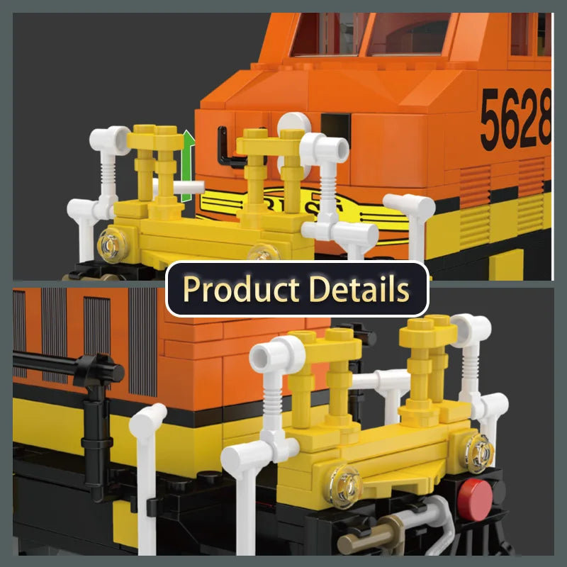Mould King 12041 Tren técnico de juguete, conjunto de bloques de construcción de locomotora del norte RC