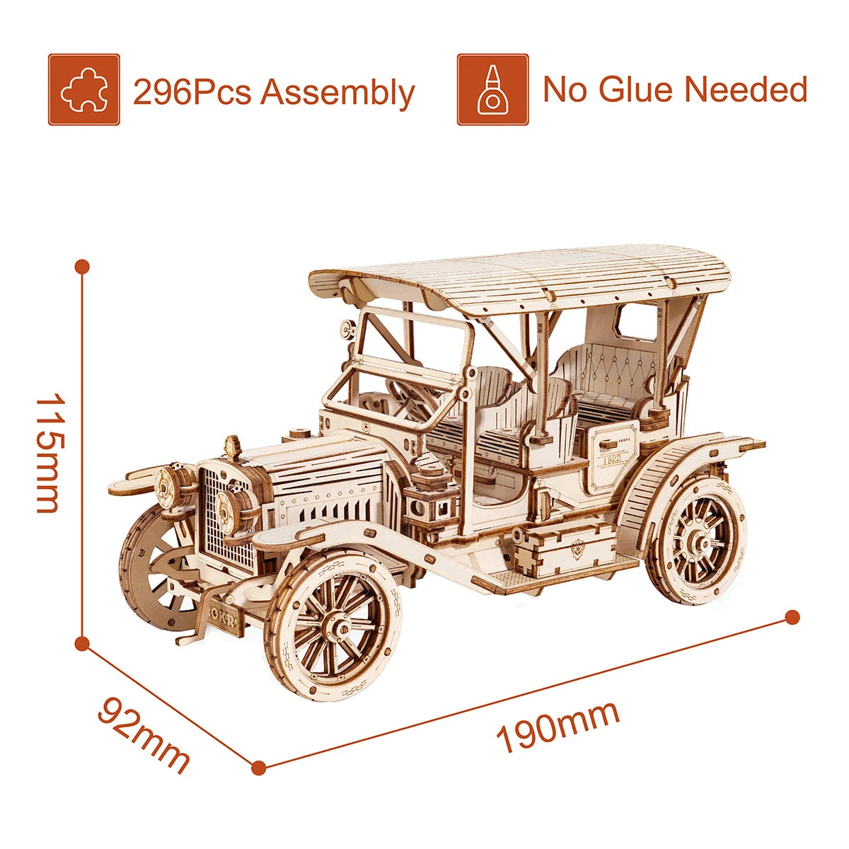 Robotime Rokr coche clásico 3D rompecabezas de madera tren ejército Jeep camión pesado coche Vintage escala 1:15 Kits de construcción de modelos para niños