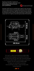 Mould King-bloques de construcción de piezas de coche técnico, motor W16 para BGT, supercoche