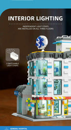 Creative General Hospital, 2866 piezas, serie «Friends»: panorámica de la ciudad con iluminación, juego de construcción MOC