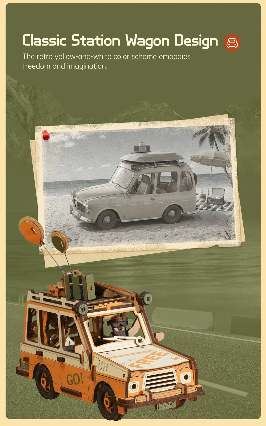 Kit de construcción de modelos Robotime Rokr Gravity Swing, kit de rompecabezas de madera 3D, kit de Papá Noel en trineo, kit de pescador oceánico, los mejores regalos para adultos.