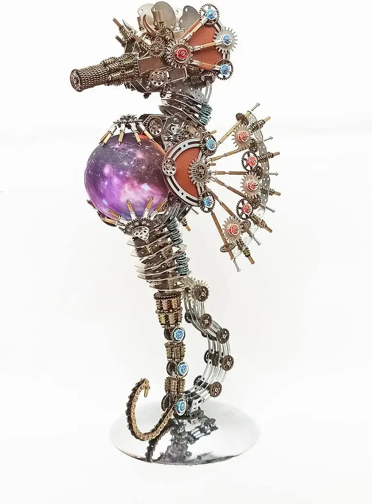 Rompecabezas 3d, Kit de modelo de Metal de caballito de mar mecánico, juguetes de caballito de mar Steampunk, Kits de montaje DIY