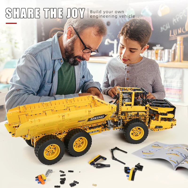 MOULD KING-coche técnico de ingeniería  vehículo de juguete, aplicación RC, camión de basura