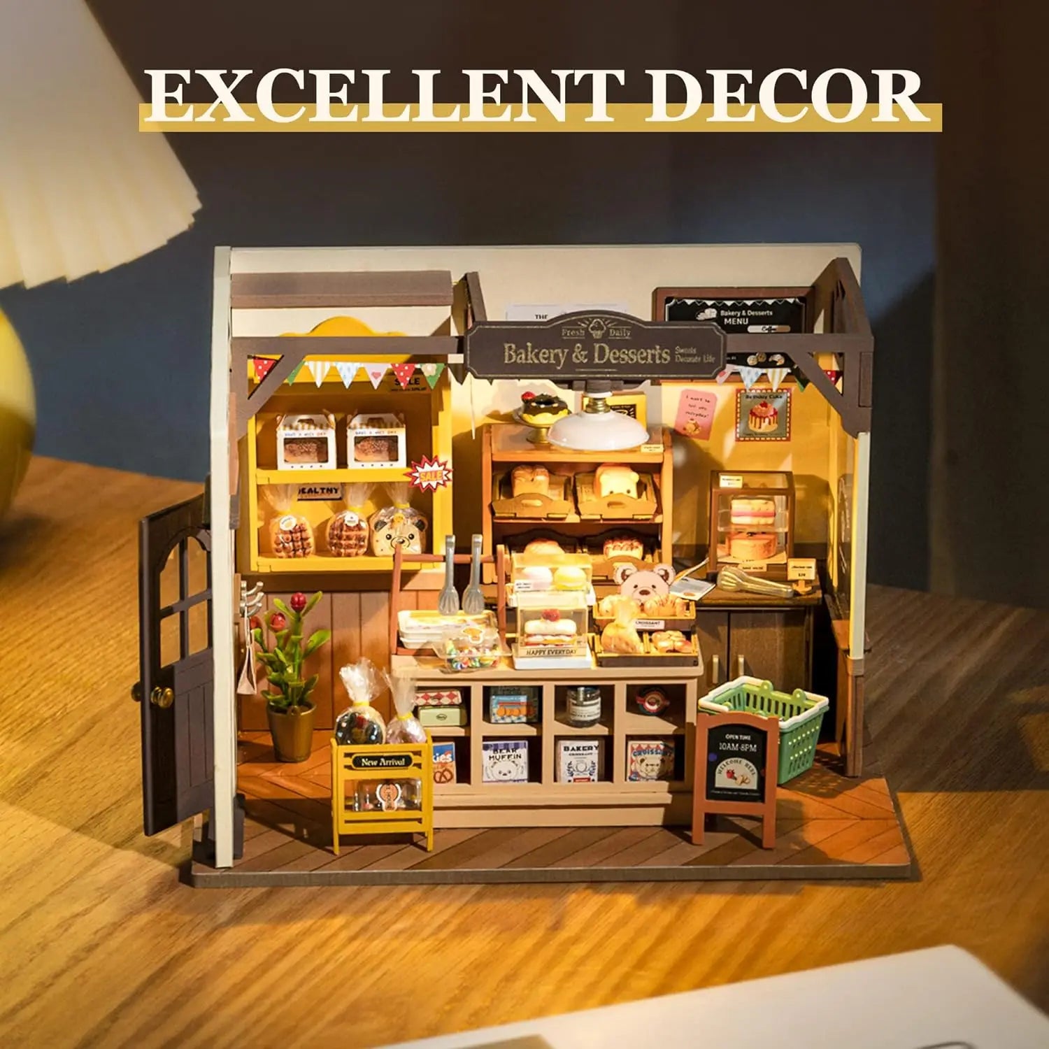 Robotime Rolife Becka's Baking House Rompecabezas 3D DIY Kit de casa de muñecas en miniatura Regalo increíble para niños DG161
