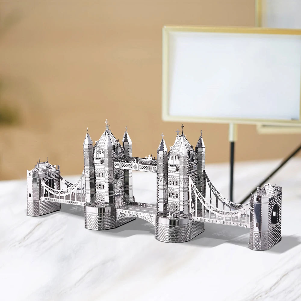 Piececool-rompecabezas de Metal 3D para adultos, rompecabezas de puente de La Torre de Londres, Kits de construcción de modelos