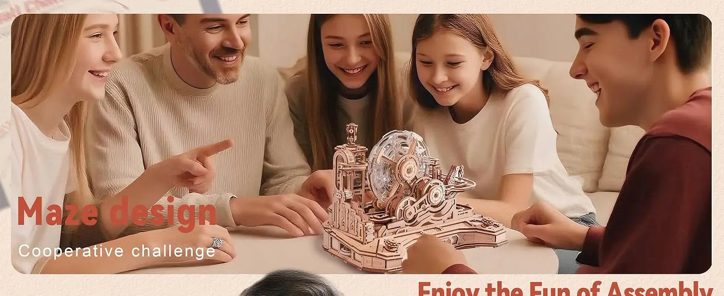 Robotime Rokr Pinball Modelo Gear Ball Challenge 3D Kits de modelos de rompecabezas de madera para construir DIY Juego de mesa Idea de regalo para hombres y mujeres -EGC