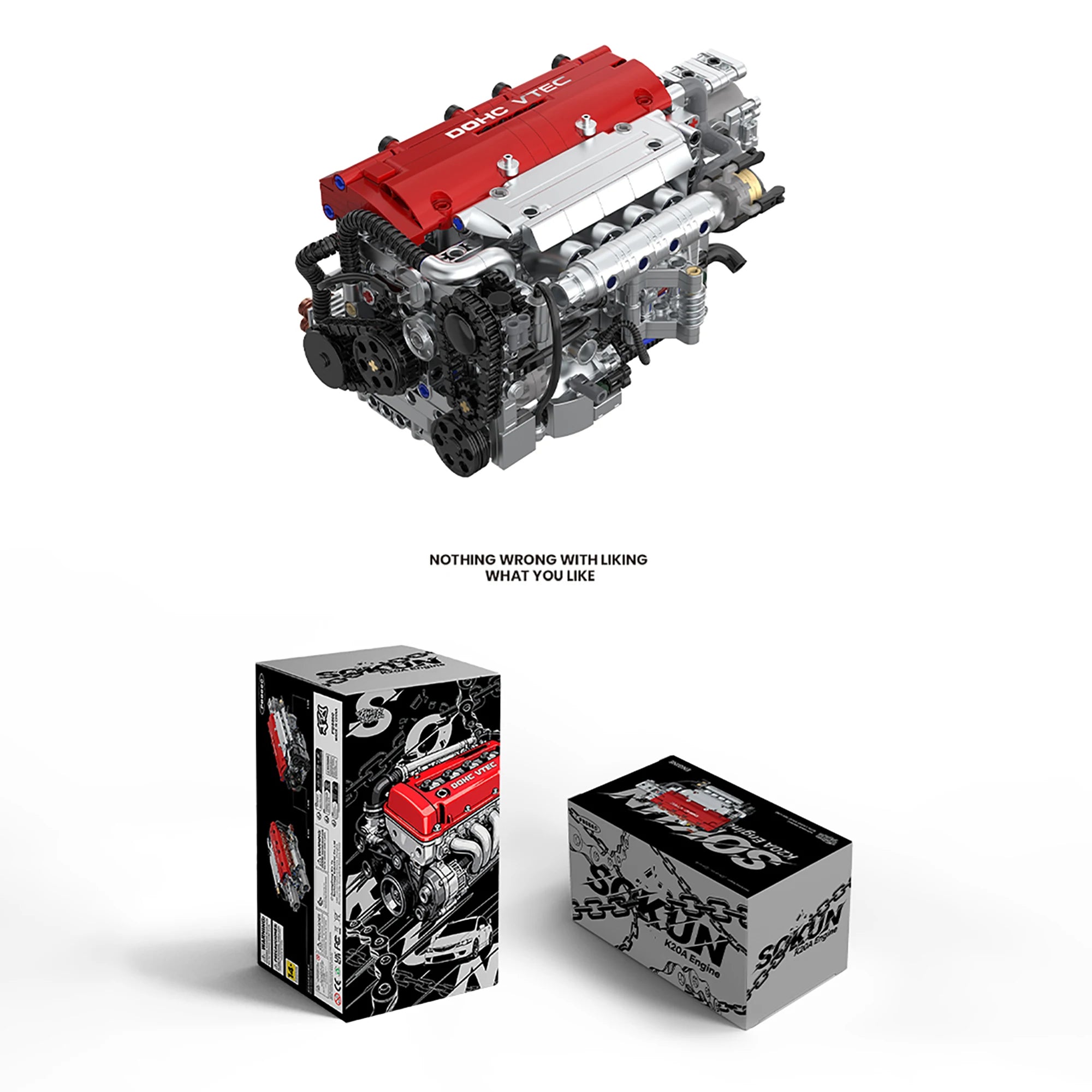 907 Piezas de Bloques de Construcción de Motor K20A PB8860, Colección de Adornos de Motor de Vehículo SOKUN