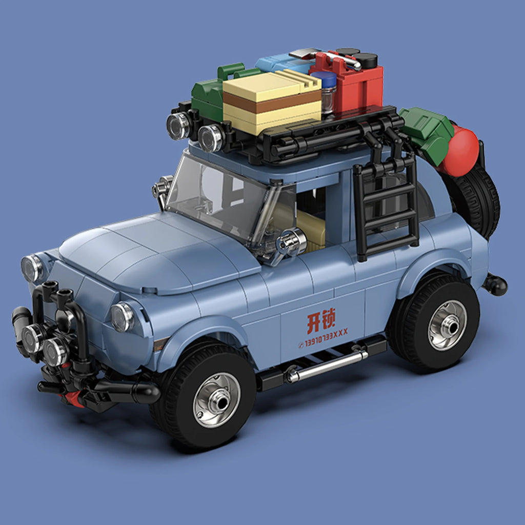 427 Uds. Bloques de construcción de automóviles de desbloqueo  Anime azul coche de desbloqueo todoterreno camión vehículo