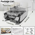 Piececool-Kits de modelos de Metal 3D para rompecabezas de adultos, tanques Panzer IV 1:48, rompecabezas 3D, juguete creativo
