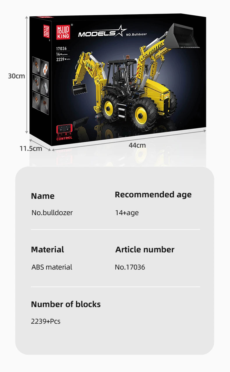 Mould King 17036 camión de bloques de construcción técnico juego de Bulldozer motorizado montaje ingeniería
