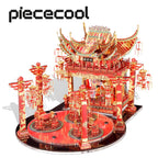 Piececool-rompecabezas de Metal 3D para adultos, modelo de teatro Crabapple rojo