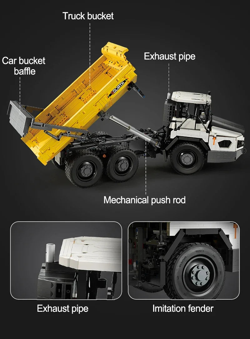 3067 Uds CADA City Control remoto camión volquete articulado bloques de construcción de automóviles RC vehículo de ingeniería