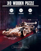 Robotime-rompecabezas de madera 3D, Kits de modelos de coches de carreras, 5H, construcción de 8-10M, motor rugiente mecánico LK505 para adultos, adolescentes y niños
