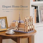 Robotime Rokr rompecabezas 3D catedral de París Kit de modelo de madera para adultos para construir juguetes DIY construcción kits de manualidades regalo Ideal